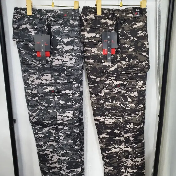 [BUNJANG] Digital Camo Military Cargo Padded Pants / 남성 디지털 카모 밀리터리 카고 패딩 팬츠 솜건빵 방한바지