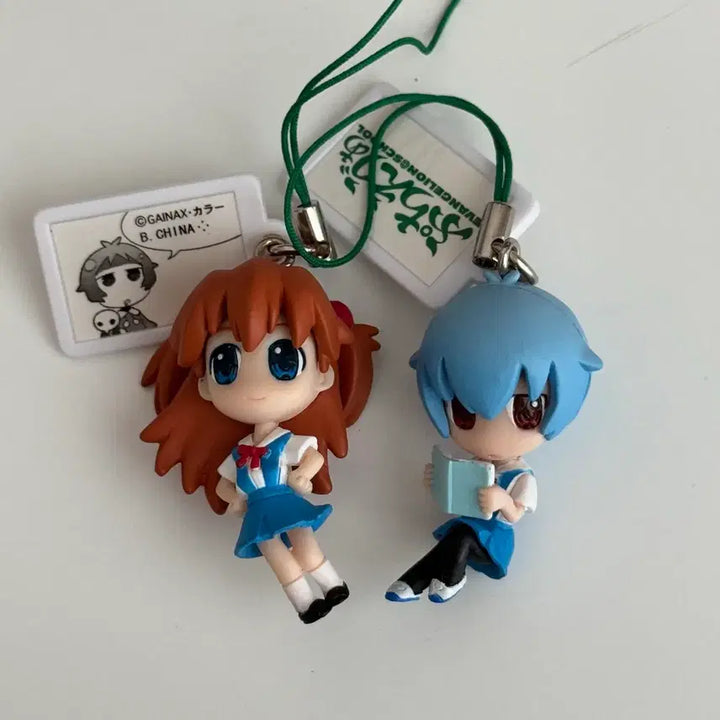 [BUNJANG] Evangelion Asuka Rei Keychain Figure Set / 에반게리온 고전 스트랩 아스카 레이 푸치에바 키링 피규어