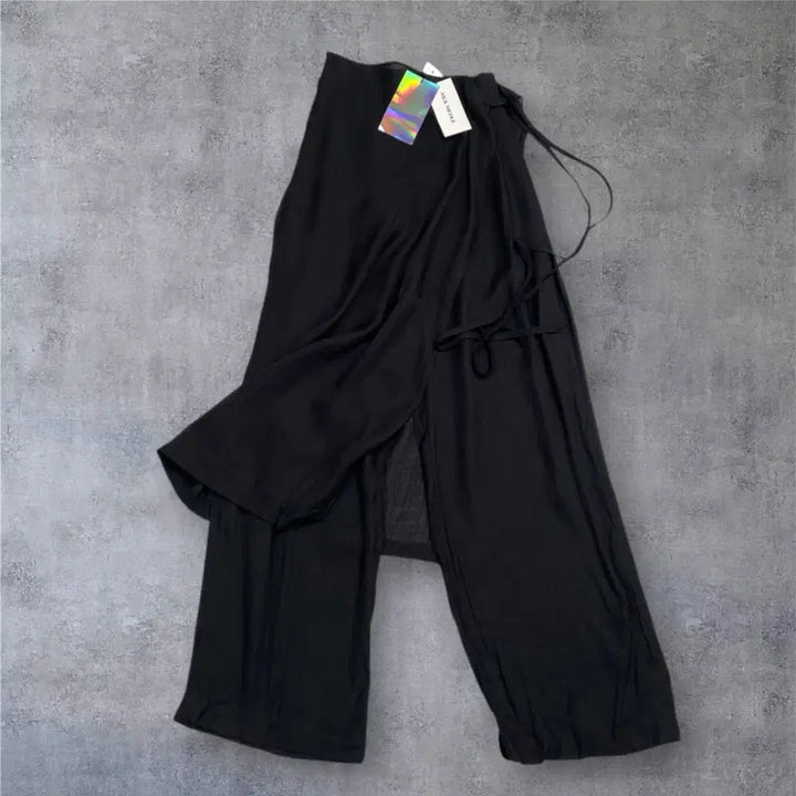 [BUNJANG] Nick & Nicole Black Layered Wrap Skirt Pants / 닉앤니콜 블랙 레이어드 랩 스커트 팬츠 FREE