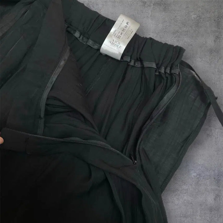 [BUNJANG] Nick & Nicole Black Layered Wrap Skirt Pants / 닉앤니콜 블랙 레이어드 랩 스커트 팬츠 FREE