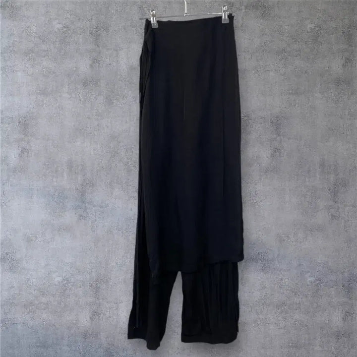 [BUNJANG] Nick & Nicole Black Layered Wrap Skirt Pants / 닉앤니콜 블랙 레이어드 랩 스커트 팬츠 FREE