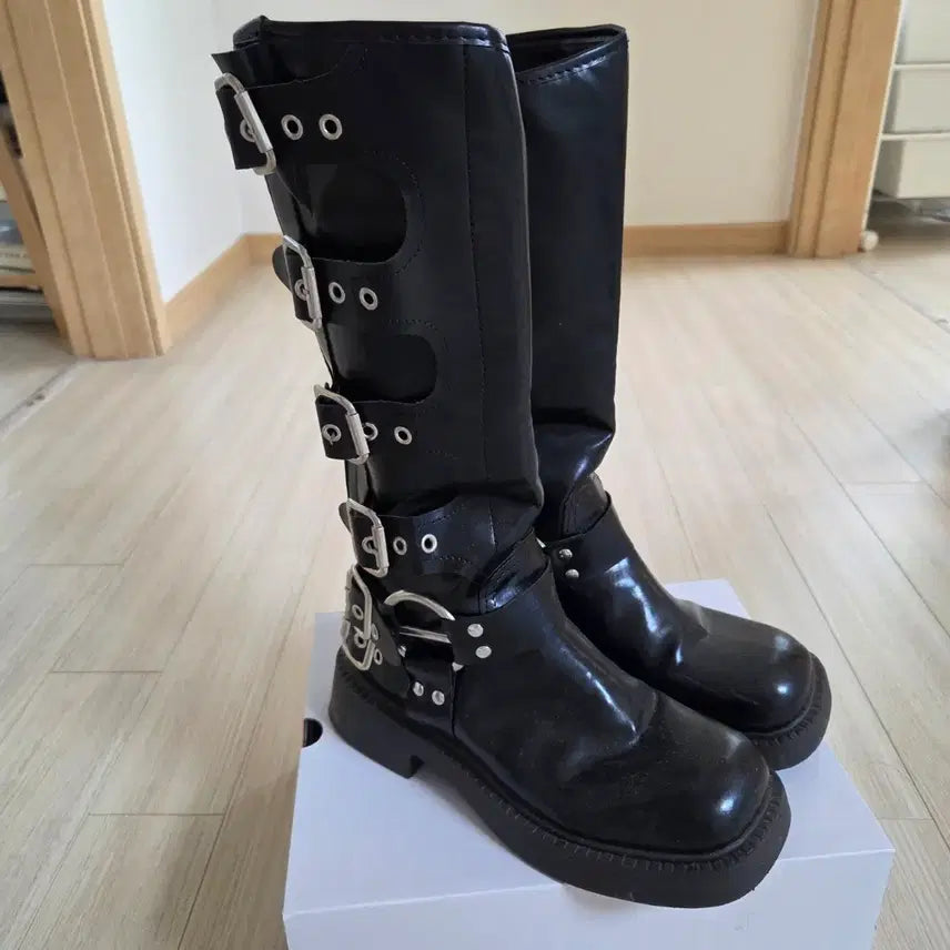 [BUNJANG] Handmade Long Boots Black 250 Size / 수제 롱부츠 블랙 250사이즈