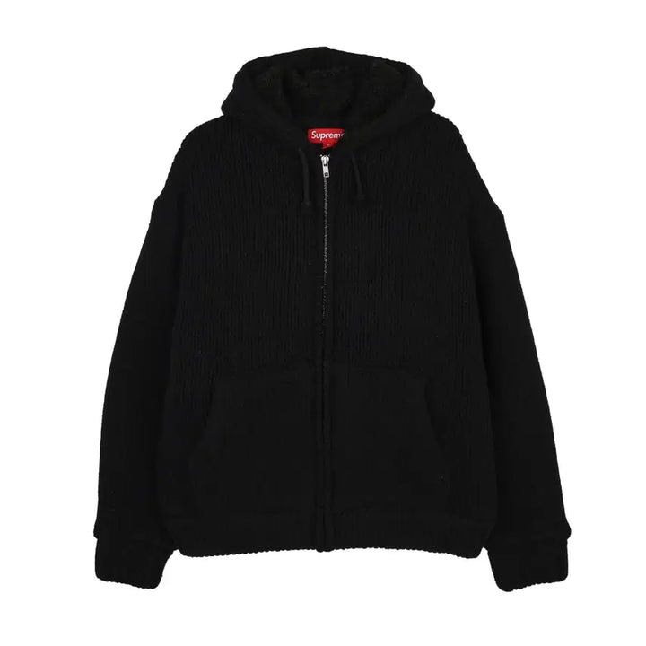 [SOLD OUT] [M] 슈프림 포우 셰어링 라인드 집업 후드 스웨터 블랙 - 25FW