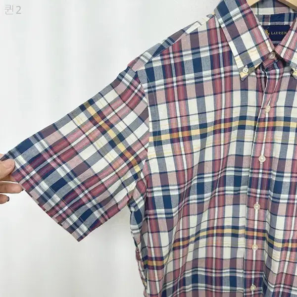 [BUNJANG] Ralph Lauren Men's Checked Short Sleeve Shirt S / 랄프로렌 남자 면 체크 반팔셔츠 S  PPD