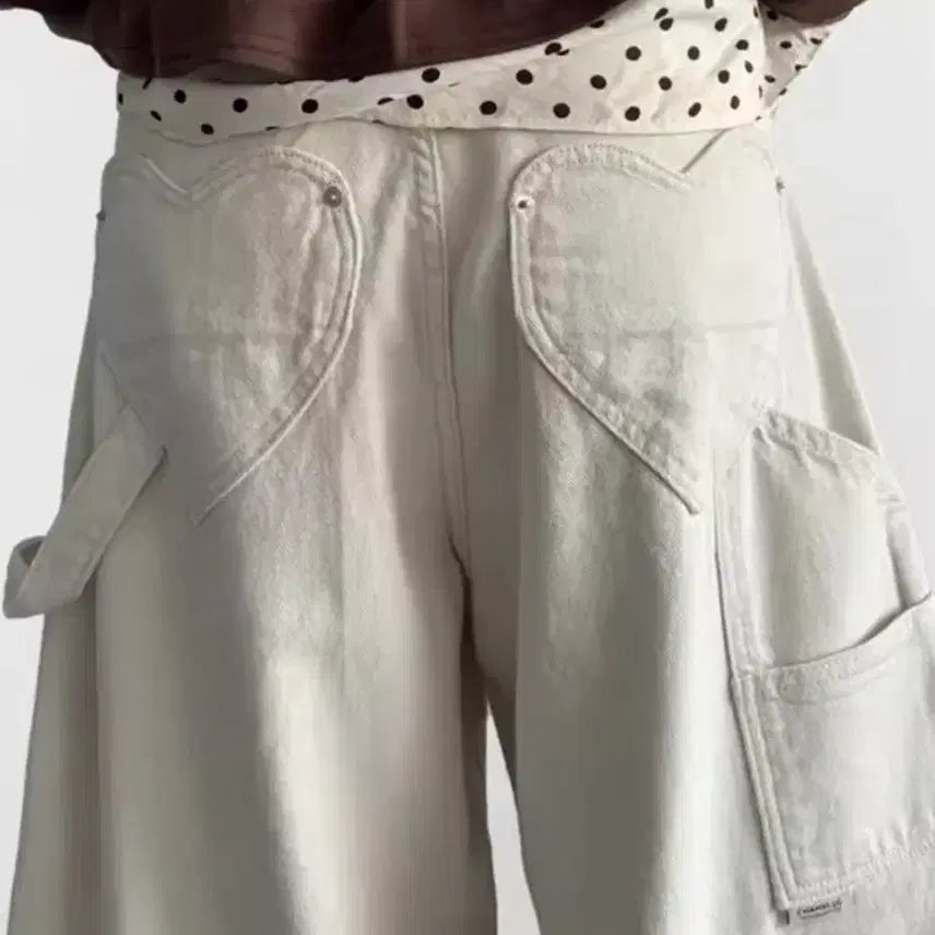 [BUNJANG] Heart Pocket Wide Denim Pants / 하트 포켓 와이드 데님 팬츠 / 데일리 캐주얼 러블리 빈티지 y2k