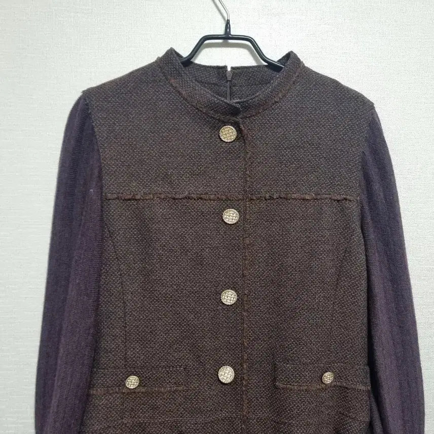 [SOLD OUT] 니트배색 럭셔리한 롱 원피스 66-77사이즈