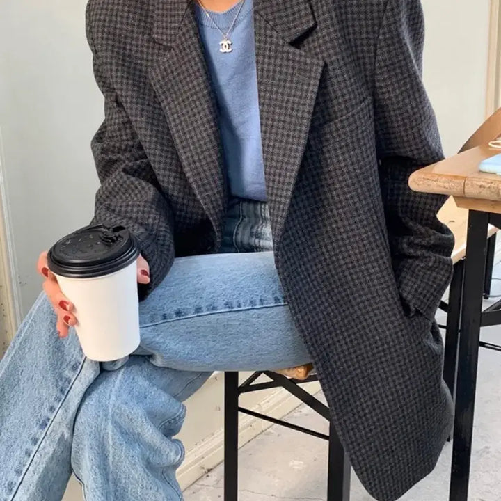 [BUNJANG] H.MODE Route Check Wool Jacket / 에이치모드 루트 체크 울 자켓(1회착)