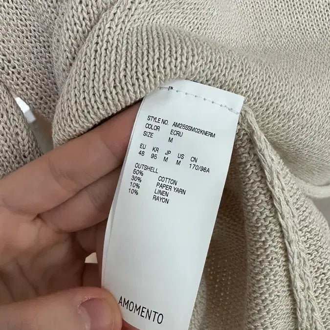 [BUNJANG] AMOMENTO 25ss Knit Sweater Ecru / 아모멘토 25ss 니트 에크루 새상품