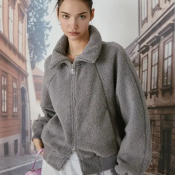 [BUNJANG] T. Maker Gray Fleece Jacket / 티메이커. 브랜드의 뽀글이 자켓