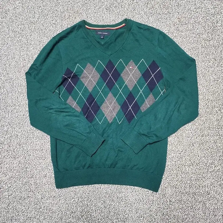 [BUNJANG] Tommy Hilfiger Argyle Check Knit Sweater / [M] 타미힐피거 아가일체크 니트 (2837)