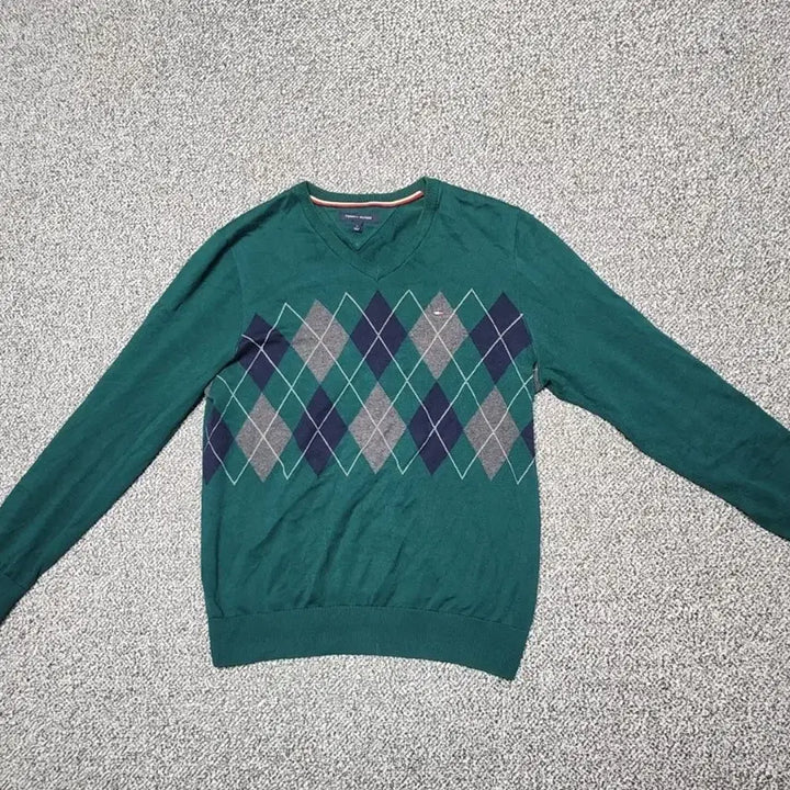 [BUNJANG] Tommy Hilfiger Argyle Check Knit Sweater / [M] 타미힐피거 아가일체크 니트 (2837)