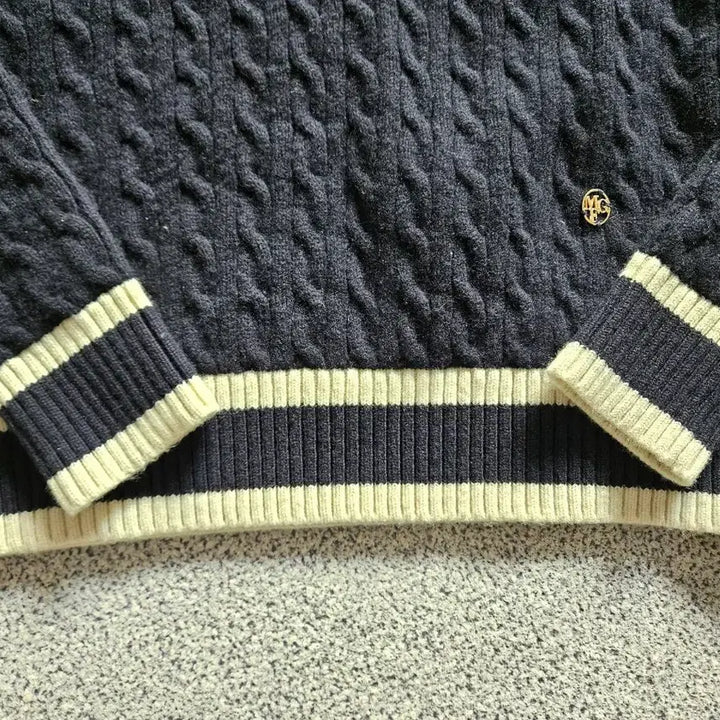 [BUNJANG] Marithe Francois Girbaud Cable Knit Sweater (Size S) / 마리떼 프랑소와 저버 케이블 니트(S)