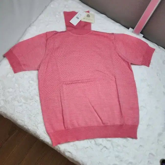 [BUNJANG] Saint-Germain Italian Knit Top / 쌩제르망 정품  이태리  반팔니트 목폴라 핑크/브라운/올리브 새상품