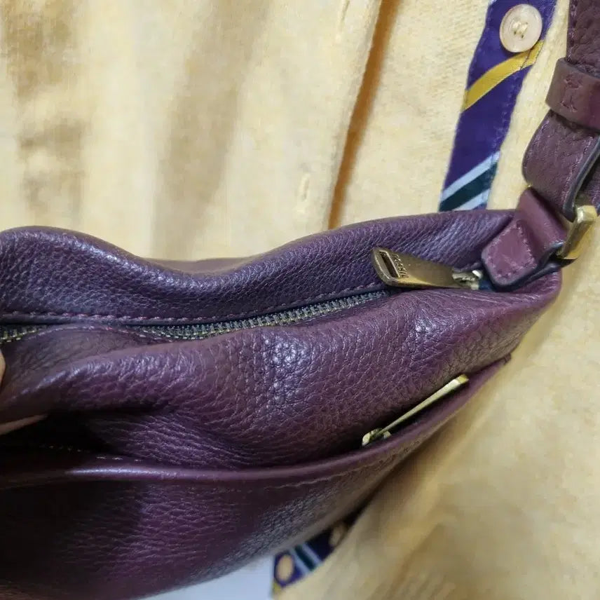 [BUNJANG] Fossil Leather Crossbody Bag / Fossil (파슬) 가죽 크로스백 버건디