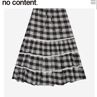 [BUNJANG] No Content Long Check Skirt / 노컨텐츠(no content) 롱 체크치마