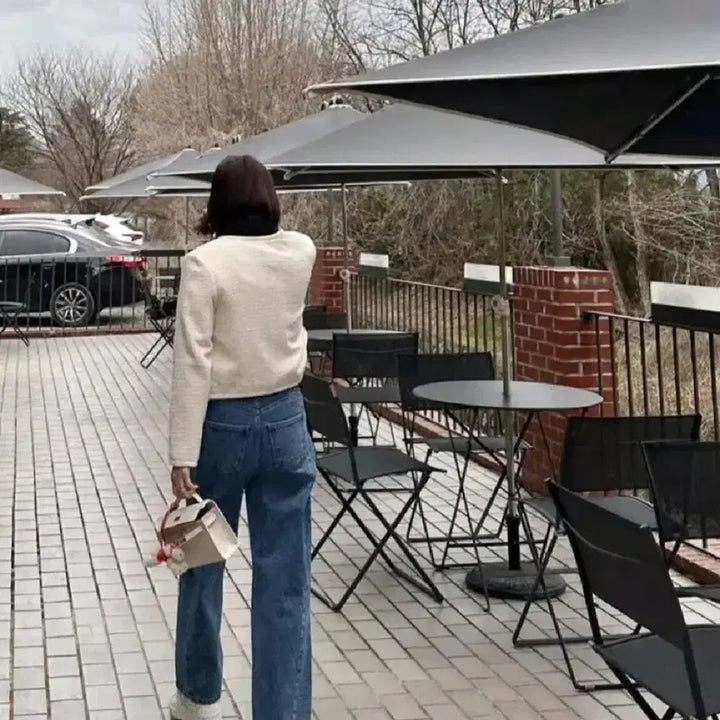 [BUNJANG] Wide-Leg Denim with Back Elastic Waistband - M / 어느 와이드 뒷밴딩 데님 - M