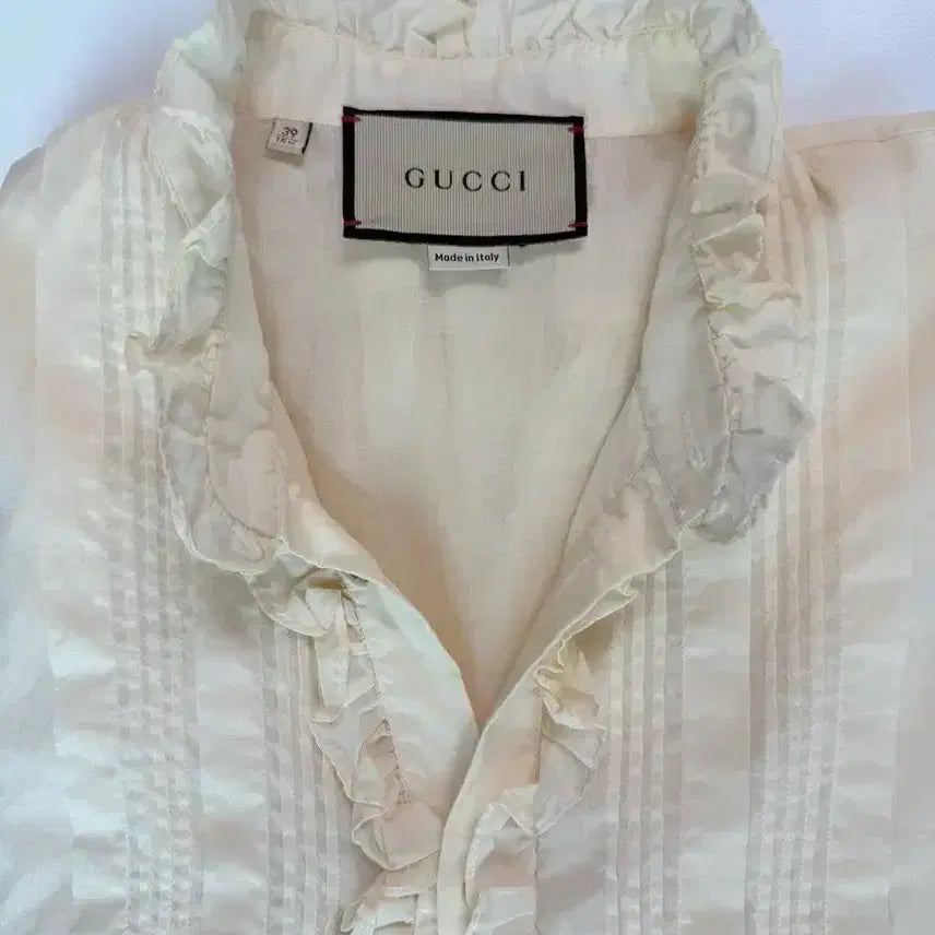 [BUNJANG] Gucci Ivory Frill Blouse / 구찌 아이보리 프릴 블라우스