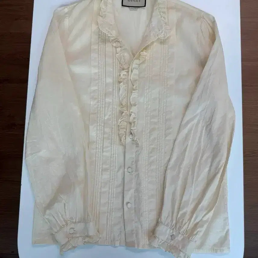[BUNJANG] Gucci Ivory Frill Blouse / 구찌 아이보리 프릴 블라우스