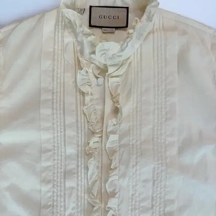 [BUNJANG] Gucci Ivory Frill Blouse / 구찌 아이보리 프릴 블라우스