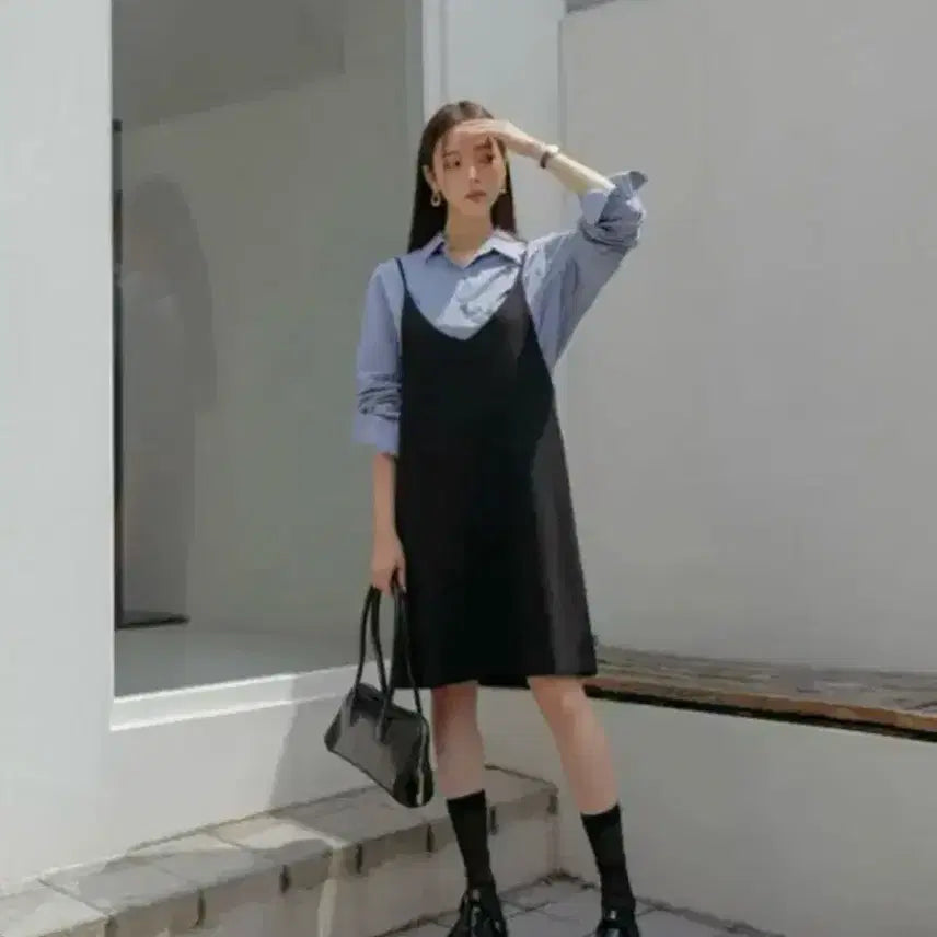 [BUNJANG] Set Ailet Knit Top & Dress / 새상품 아일렛 니트+뷔스티에 원피스 set