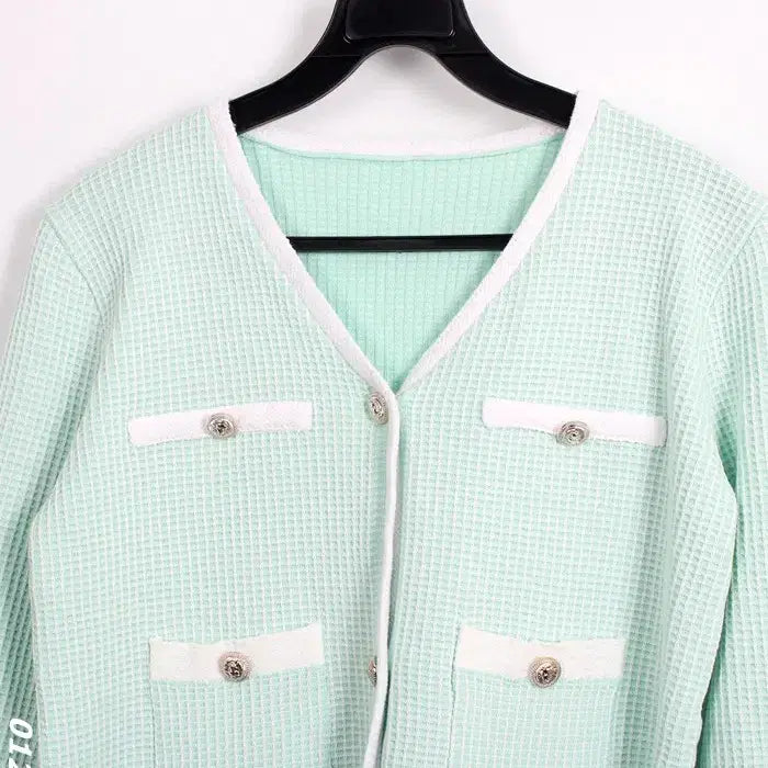 [BUNJANG] Mint Tweed Two-Piece Set / 여성F/ 수입 민트 트위드 상하세트