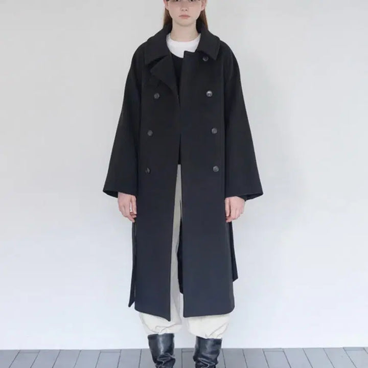 [BUNJANG] NilbyP Ultra Trench Coat Black Wool Trench Coat / 닐바이피 코트 울트렌치코트 블랙 wool trench coat [BK]