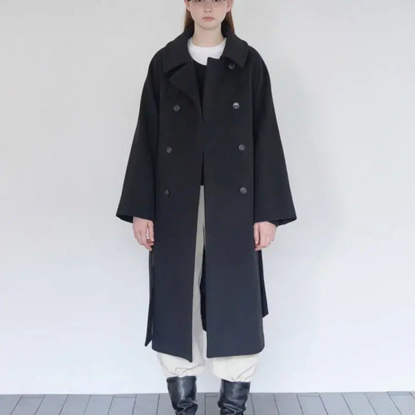 [BUNJANG] NilbyP Ultra Trench Coat Black Wool Trench Coat / 닐바이피 코트 울트렌치코트 블랙 wool trench coat [BK]