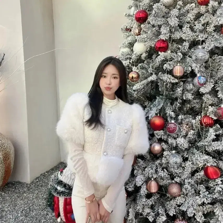 [BUNJANG] Fake Fur Jacket / 반팔 페이크퍼 자켓