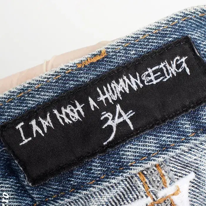 [BUNJANG] I'm Not Human Being Lettering Denim Pants / 남성34/ 아임낫휴먼비잉 레터링 데님팬츠