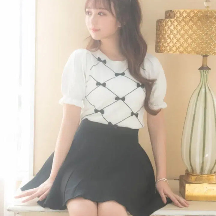 [BUNJANG] Evelyn Diamond Ribbon Knit / evelyn 에블린 다이아 리본니트