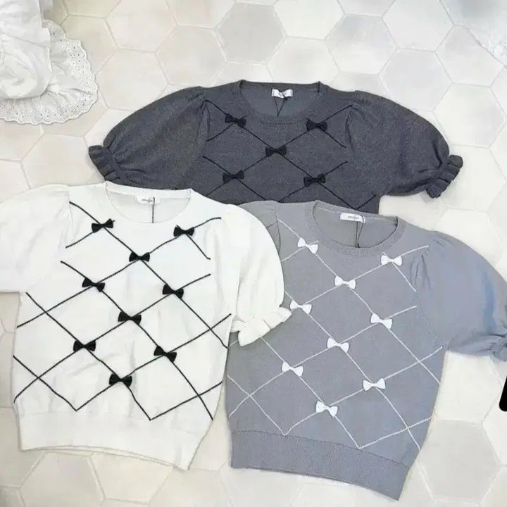 [BUNJANG] Evelyn Diamond Ribbon Knit / evelyn 에블린 다이아 리본니트