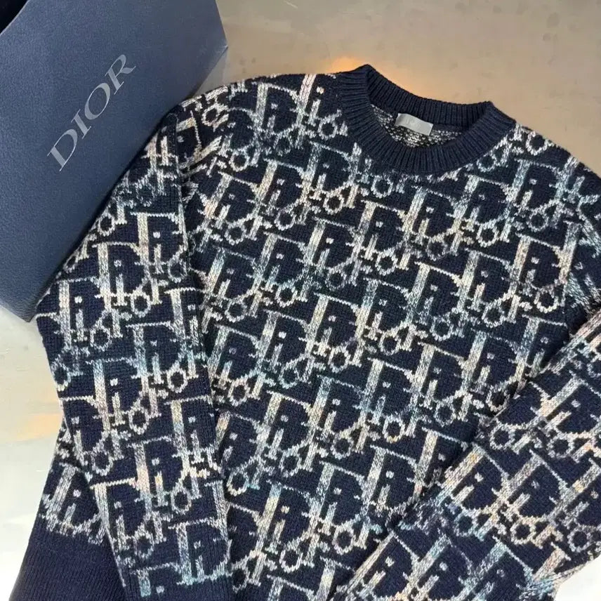 [BUNJANG] Dior Oblique Rainbow Wool Knit / 디올 오블리크 레인보우 울 니트