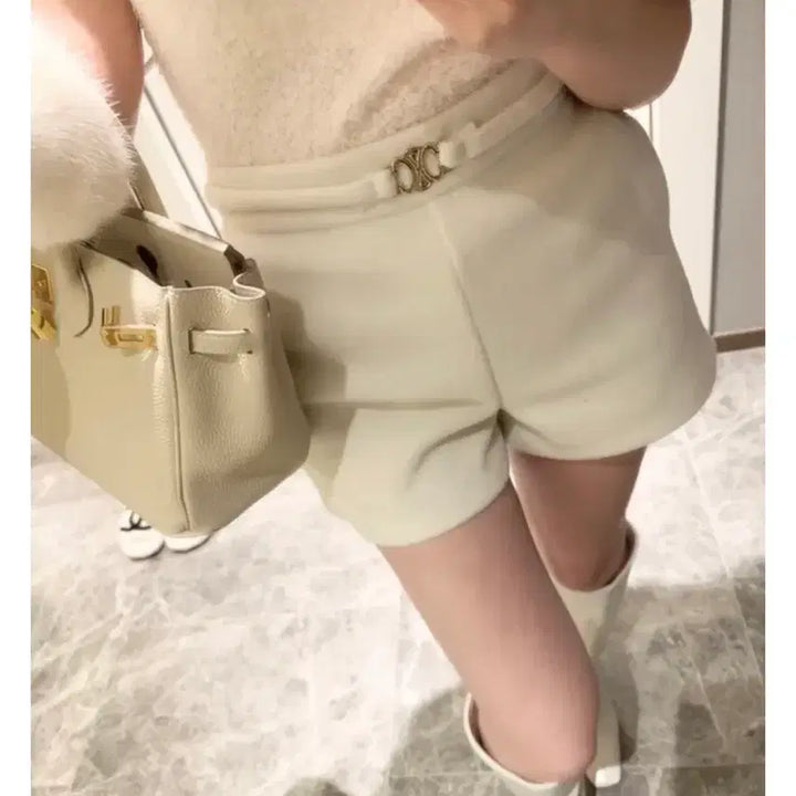 [BUNJANG] Short Wool Pants (Belt Set) / 모직 숏팬츠M(벨트세트)