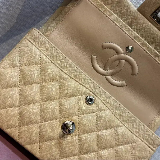 [BUNJANG] Flap Bag Beige Medium / 플랩백 베이지 미듐