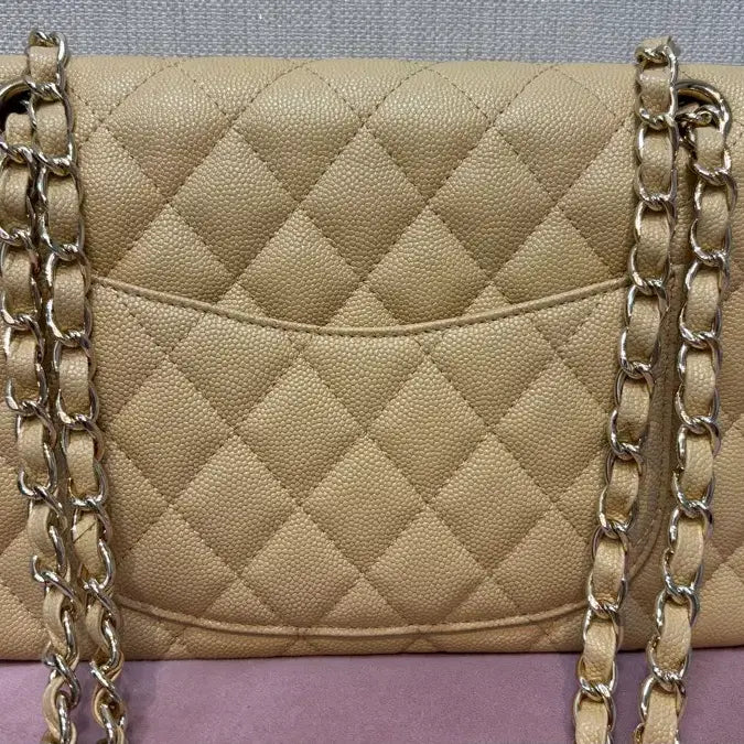 [BUNJANG] Flap Bag Beige Medium / 플랩백 베이지 미듐