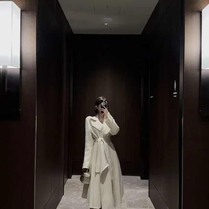 [BUNJANG] Flare A-Line Asymmetrical Long Coat / 플레어 A라인 언발 롱코트(로제드유/수입의류)