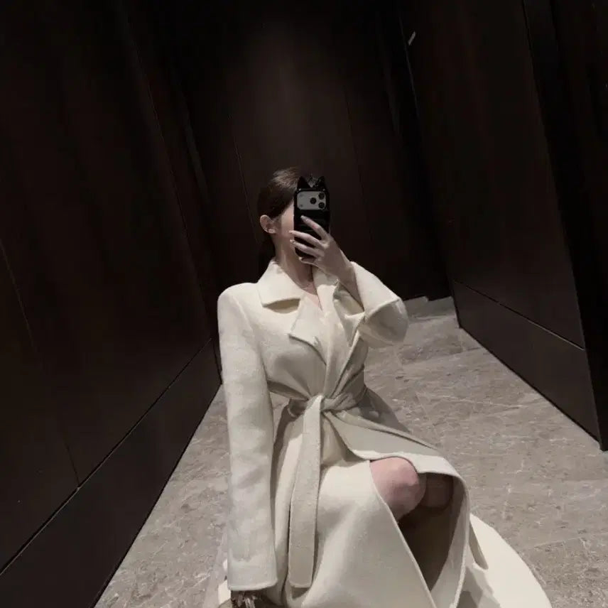 [BUNJANG] Flare A-Line Asymmetrical Long Coat / 플레어 A라인 언발 롱코트(로제드유/수입의류)