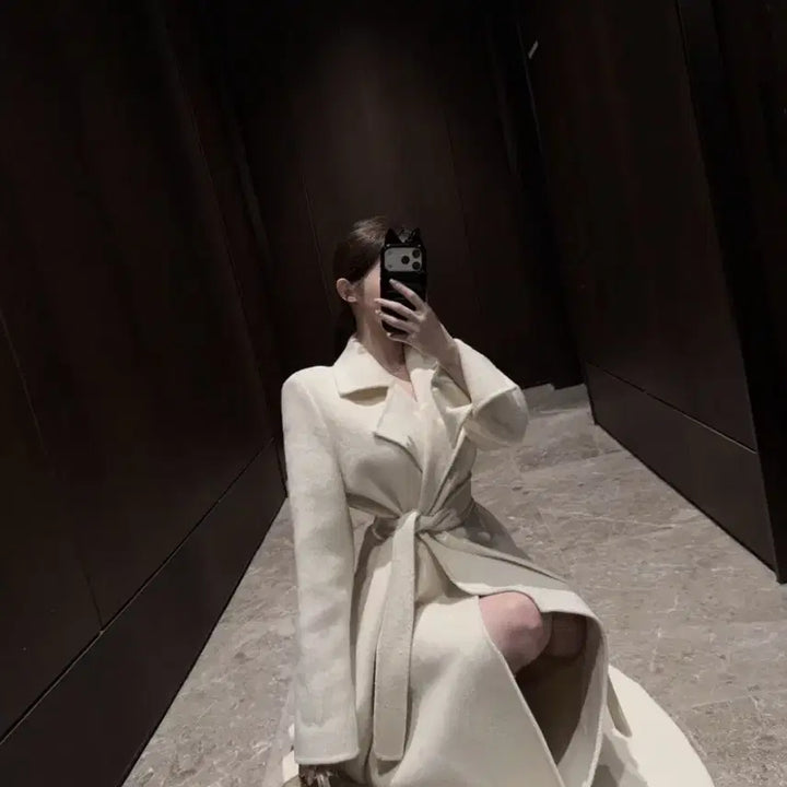 [BUNJANG] Flare A-Line Asymmetrical Long Coat / 플레어 A라인 언발 롱코트(로제드유/수입의류)