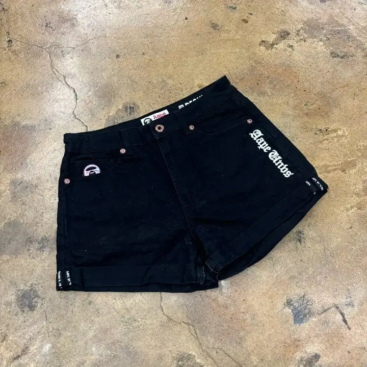 [BUNJANG] BAPE Milo Hologram Black Short Pants / [정품/XS] 베이프 백로고 마일로 홀로그램 블랙 면 반바지 숏팬츠