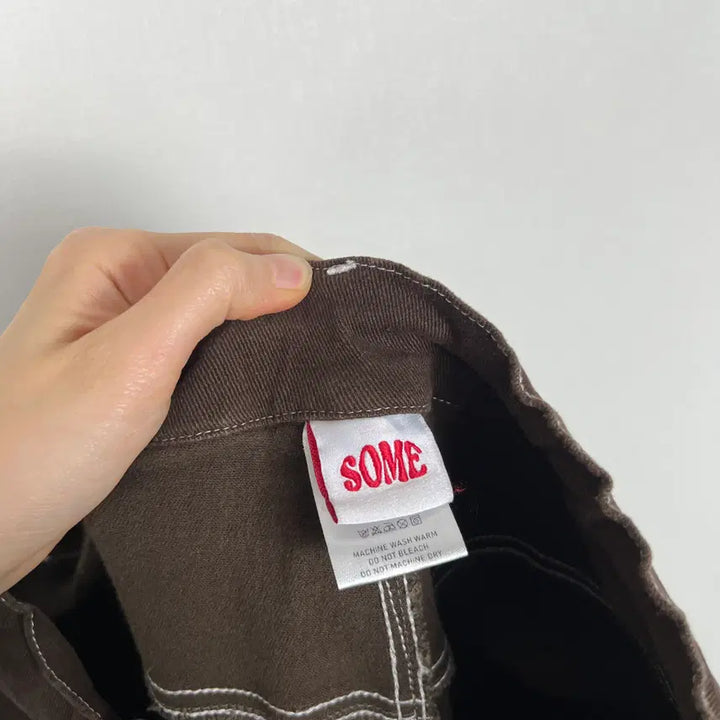 [BUNJANG] SOME Oversized Brown Elastic Waistband Pants / SOME/오버핏 밴딩 스판 브라운 바지 남L XL/라덴