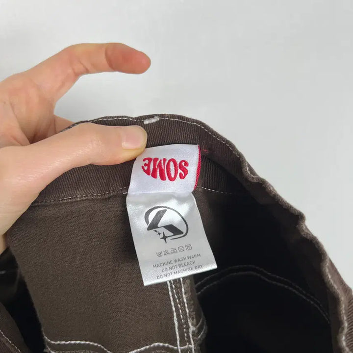 [BUNJANG] SOME Oversized Brown Elastic Waistband Pants / SOME/오버핏 밴딩 스판 브라운 바지 남L XL/라덴