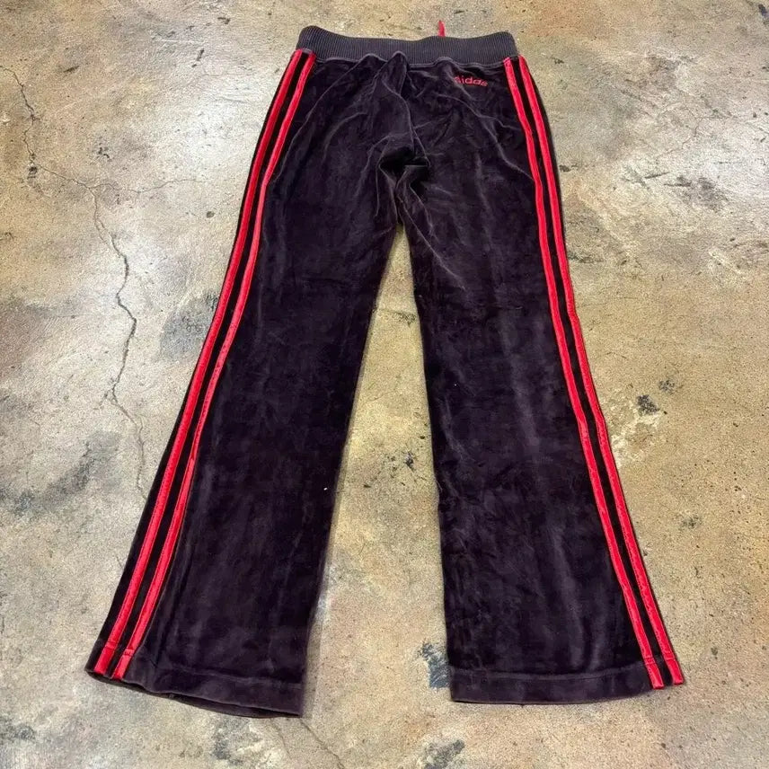 [BUNJANG] Adidas Velvet Choco Red Track Pants / [정품/75] 아디다스 벨벳 초코 레드 트랙팬츠 츄리닝 츄바