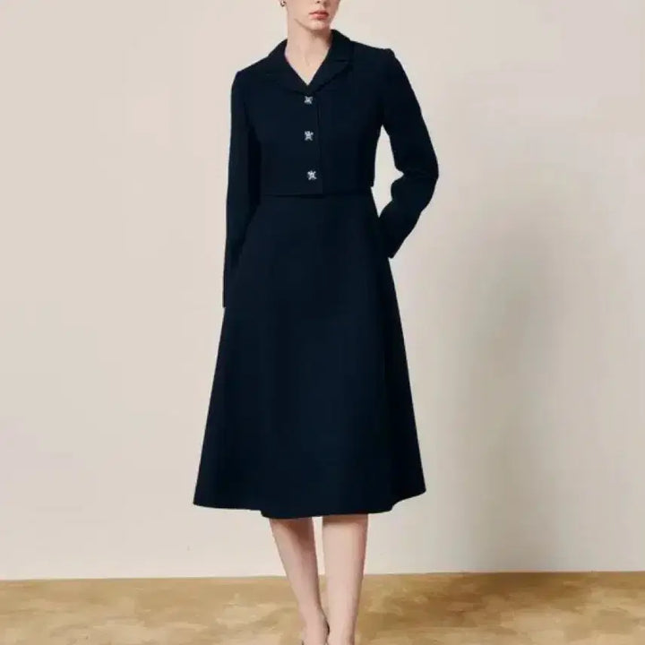 [BUNJANG] ZIGOT Tweed Set Up Dress / 지고트 버튼 포인트 트위드 셋업 원피스