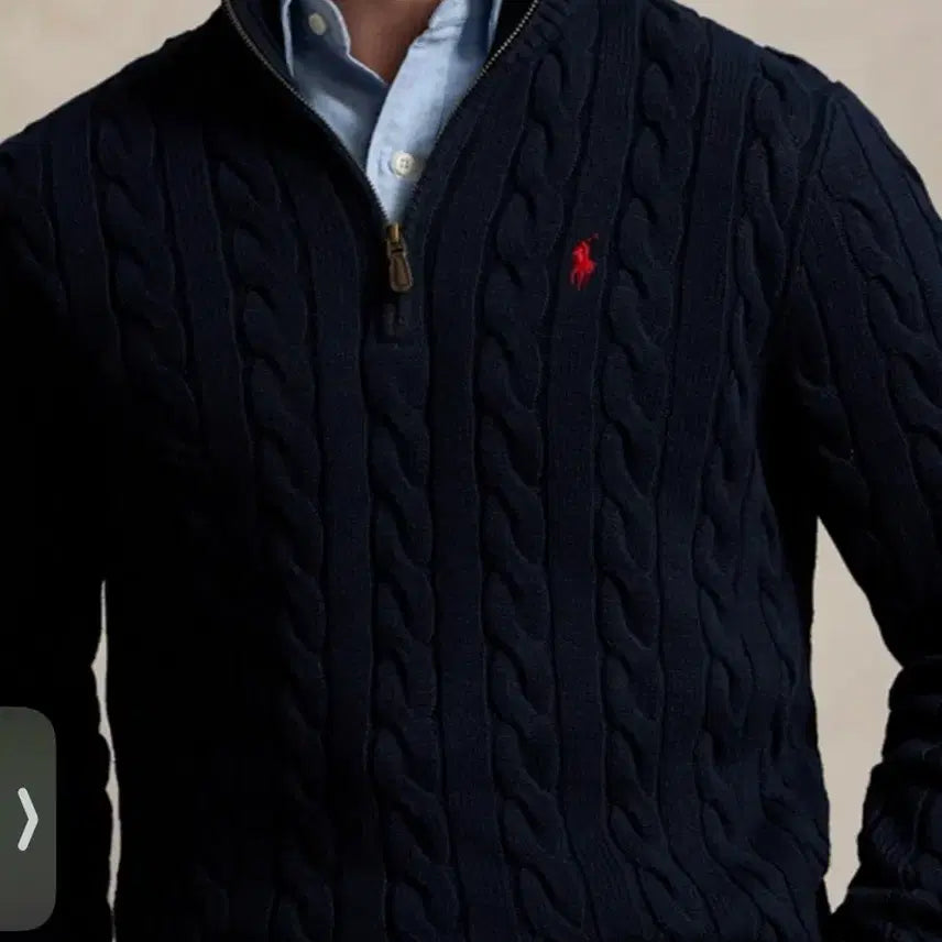 [BUNJANG] Polo Ralph Lauren Cable Knit Zip-up Sweater / 폴로 랄프로렌 케이블 니트집업 m