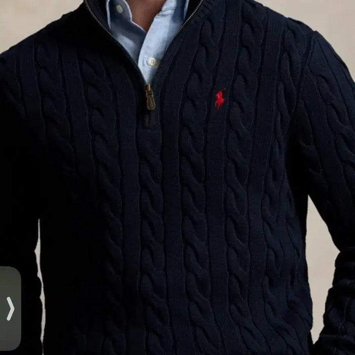 [BUNJANG] Polo Ralph Lauren Cable Knit Zip-up Sweater / 폴로 랄프로렌 케이블 니트집업 m