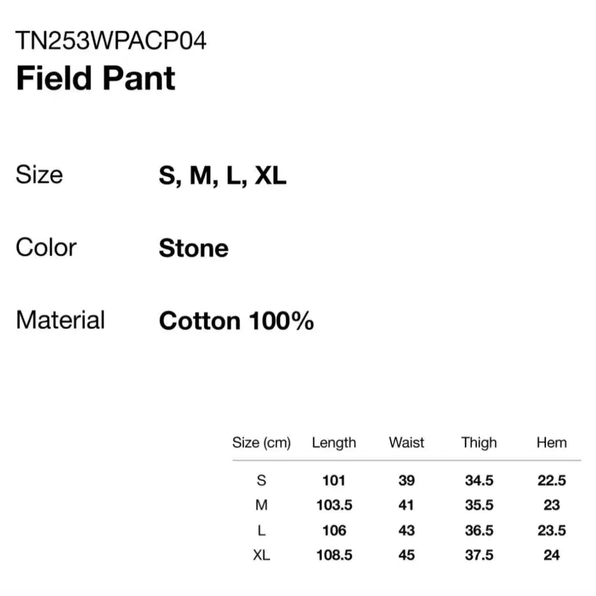 [BUNJANG] Thisisneverthat Field Pants Stone XL / [새상품] 디스이즈네버댓 필드 팬츠 스톤 XL