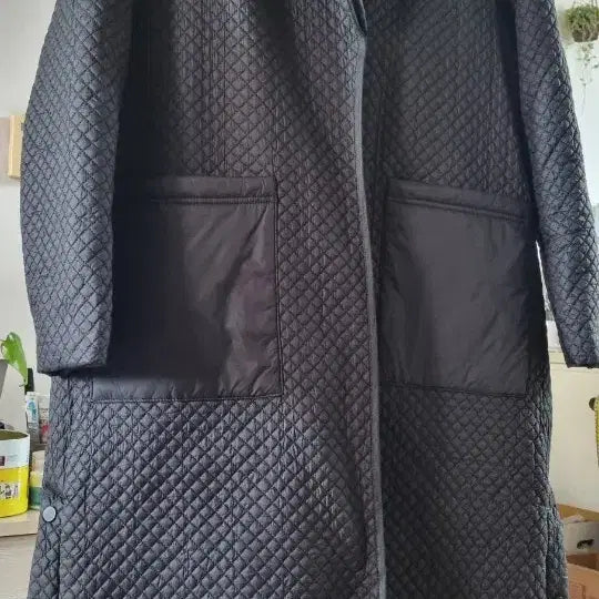 [BUNJANG] Shoulder Collar Quilted Long Coat L / 숄카라 퀼팅 롱코트 L.100