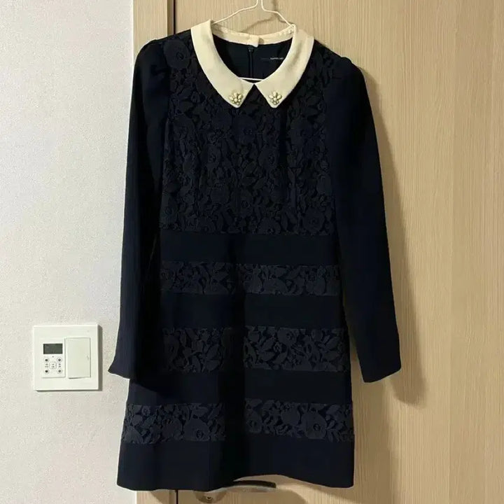 [BUNJANG] Kenneth Lady Lace Collar Black Dress / 케네스레이디 레이스 카라 블랙 원피스 하객룩