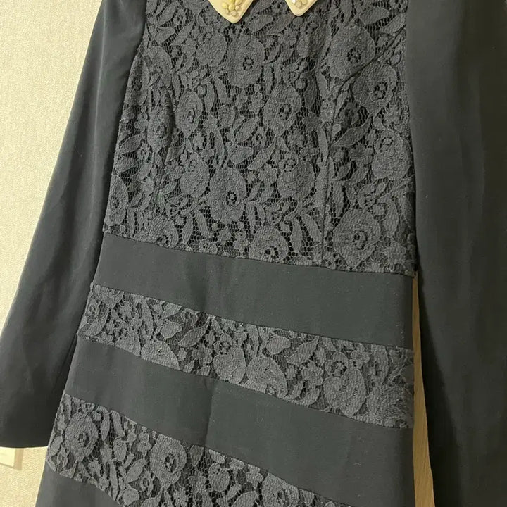 [BUNJANG] Kenneth Lady Lace Collar Black Dress / 케네스레이디 레이스 카라 블랙 원피스 하객룩