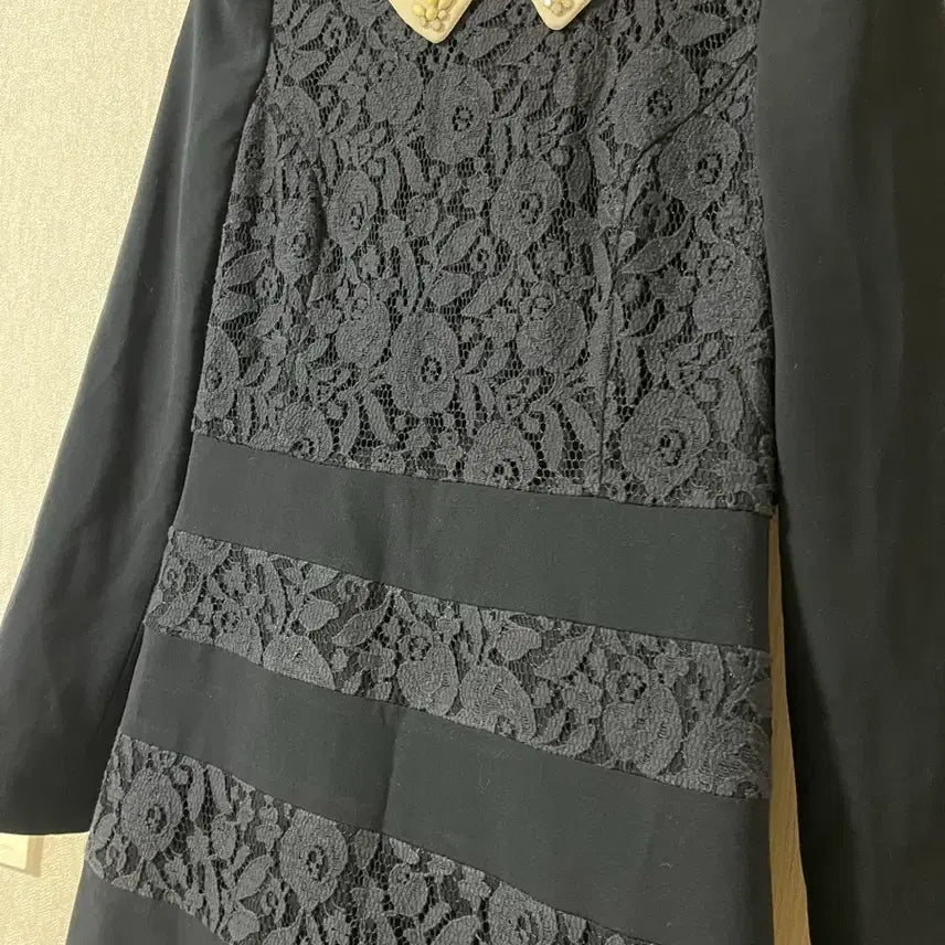 [BUNJANG] Kenneth Lady Lace Collar Black Dress / 케네스레이디 레이스 카라 블랙 원피스 하객룩